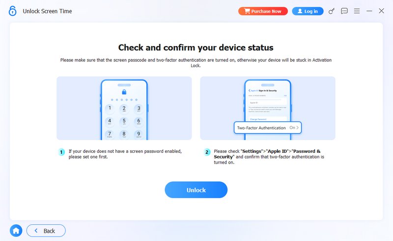 Click Unlock After All Set Up