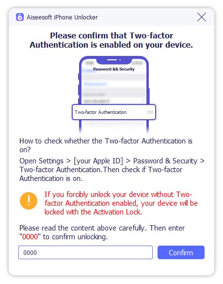 Confirm Two-factor Authentication