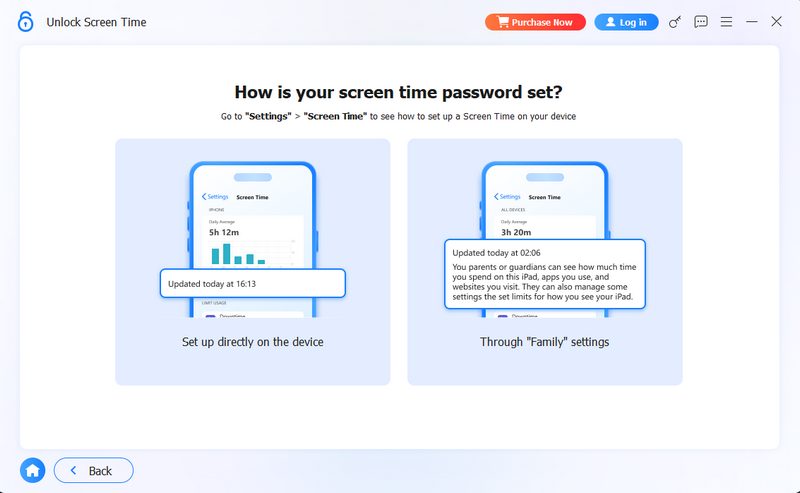 Screen Time Scenario Selection