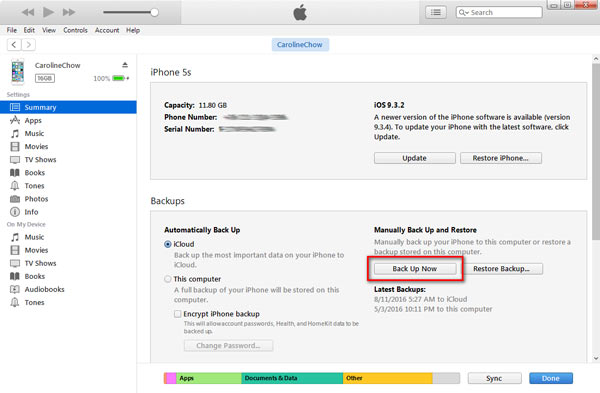 How to Backup iPhone to Computer with iTunes