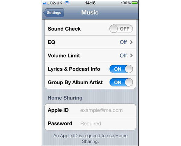 используйте Home Sharing на вашем устройстве iOS