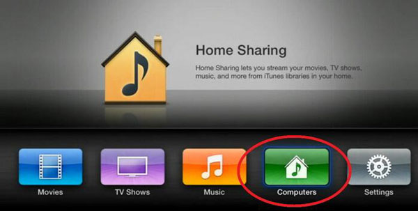 korzystaj z funkcji Home Sharing w Apple TV