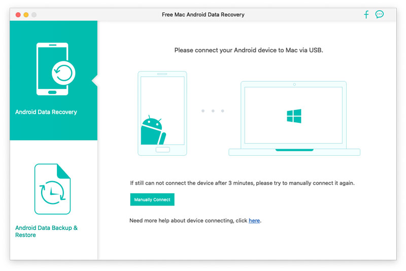 Verbind het Android-apparaat met Mac Android Data Recovery