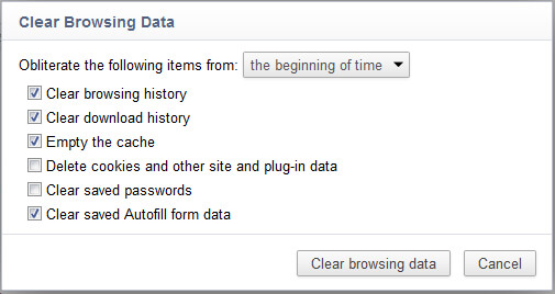 Clear browsing data from Mac Chrome