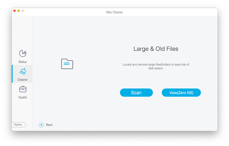 Сканирование Mac больших и старых файлов