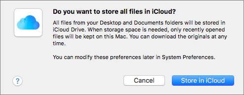 Store in iCloud