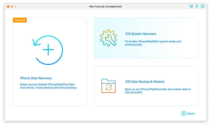 Välj iOS-systemåterställningsgränssnitt