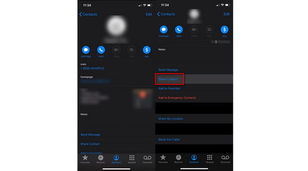 AirDrop iPhone Contacts