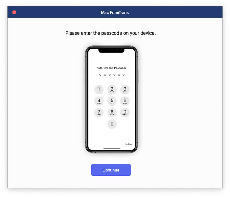 Inserisci la password dell'iPhone