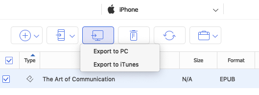 Exporteer iPhone ePub naar Mac