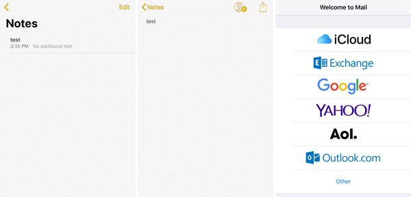 Overfør noter fra iPhone til Mac via Share