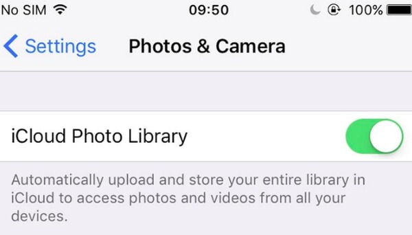 Turn on iCloud Photo Library