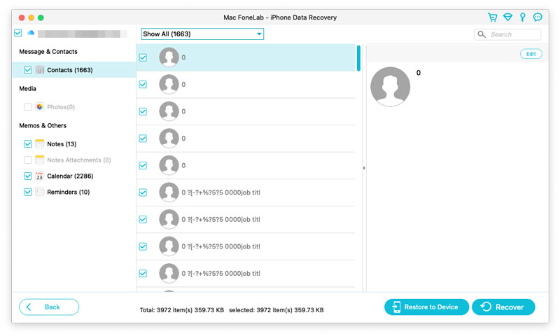 Fonelab Gendan mistede data fra iCloud Backup