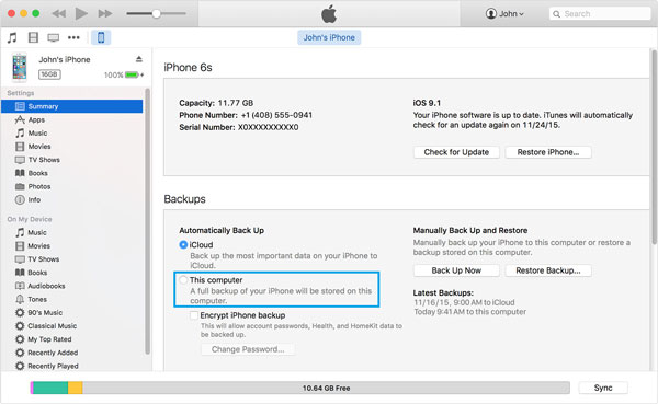 Synkronisera iPhone till Mac via iTunes