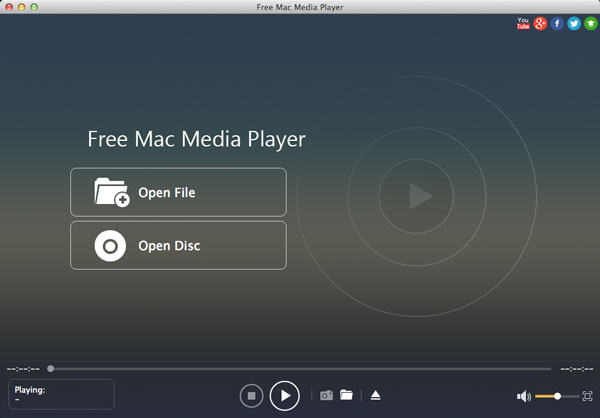 Interfejs darmowego Mac Media Player