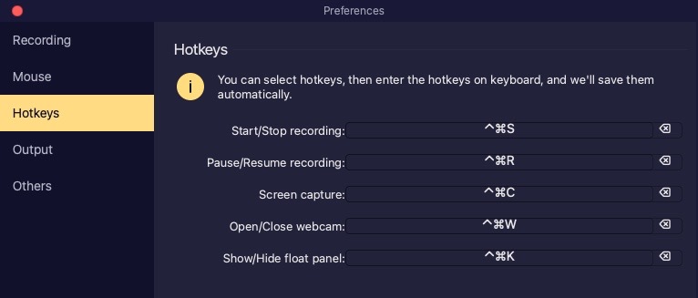 Hotkeys Setting