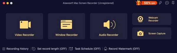 Interfaccia del registratore dello schermo Mac