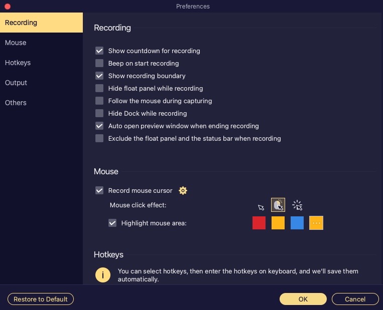 Recording Setting