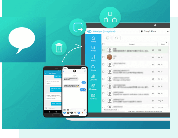 Transferir archivos - AiseeSoft MobieSync: Android & iOS 5 Messages