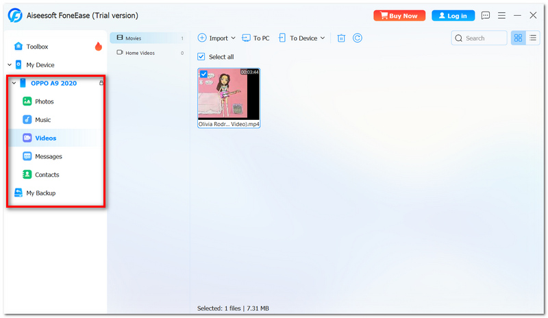 Choose File to Transfer