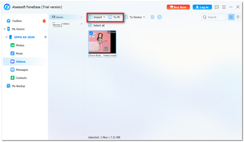 Click to Export