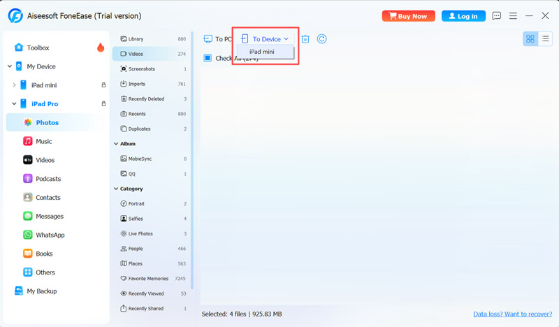 Transfer iPad To iPad Foneease