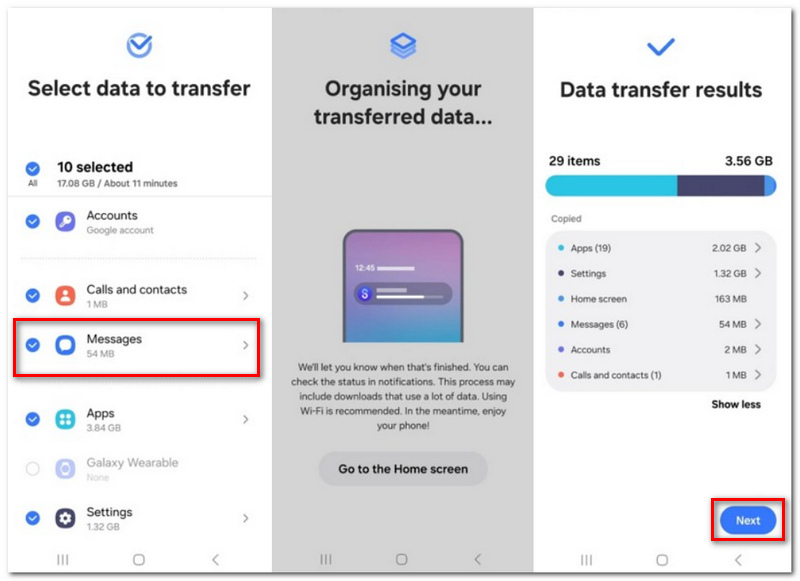Select Messages To Transfer