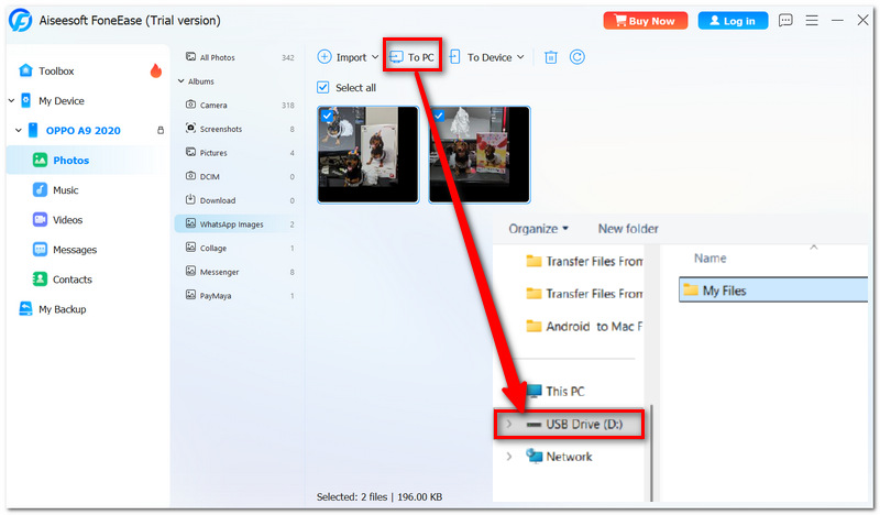 Connect USB or OTG to Android