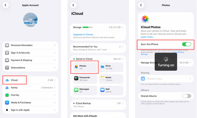 Turn On Icloud Photos Sync This Iphone