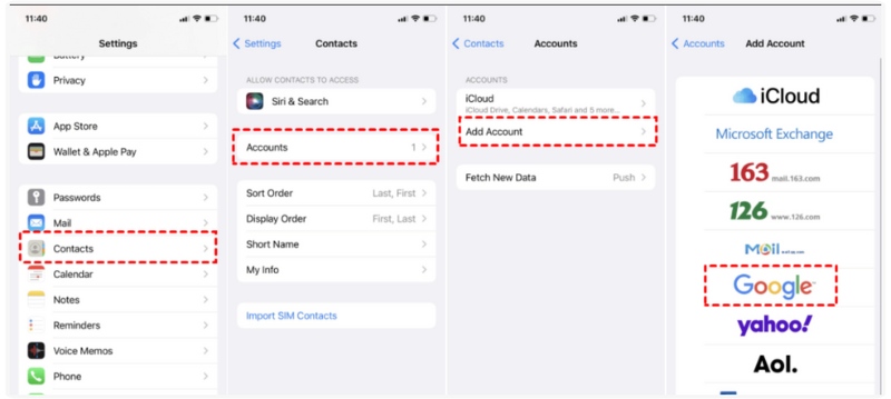 Choose Account to Save Accounts