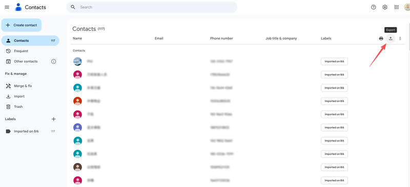 Google Contacts Export All