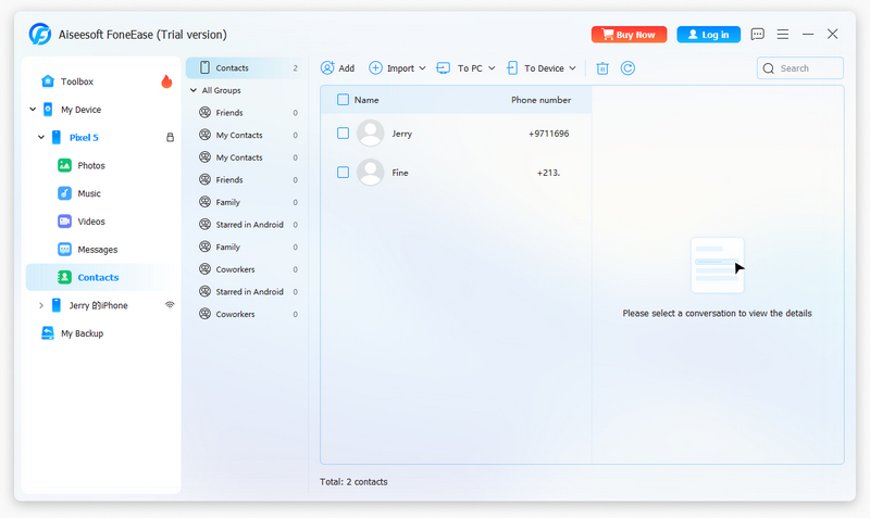 Preview Android Contact