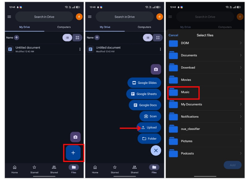 Transfer Music Google Drive