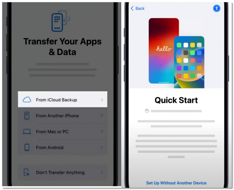 Tap To Restore On ICloud