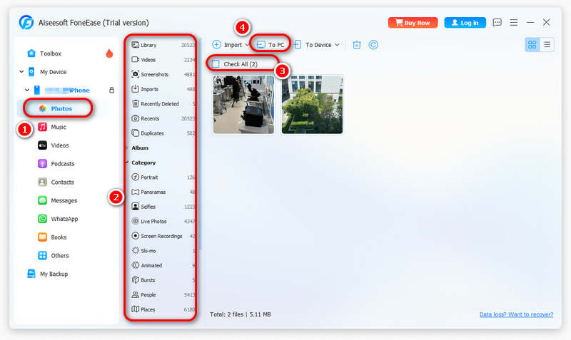 Select And Export Photo With Fonease