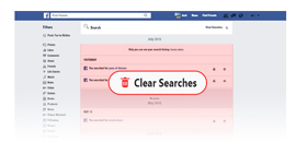 Как очистить историю поиска в Facebook