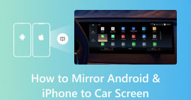 Specchia l'iPhone Android sullo schermo dell'auto