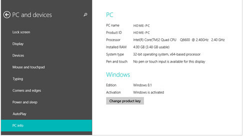 Windows 8 Version Check