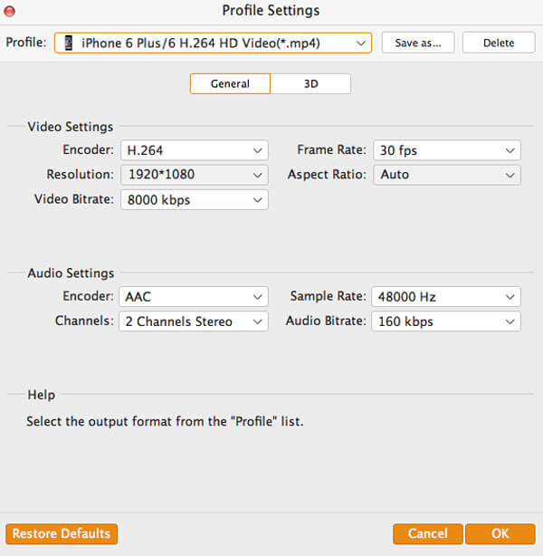 Profile Settings