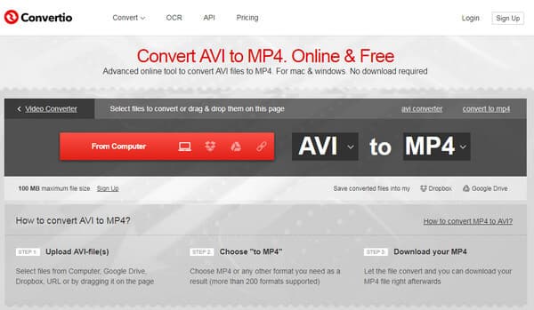 MP4 в AVI онлайн