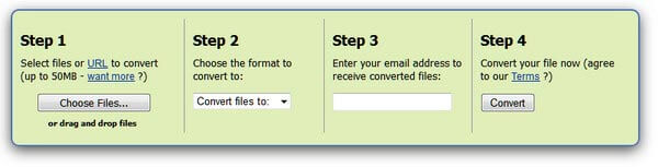 Online MTS Converter-stappen