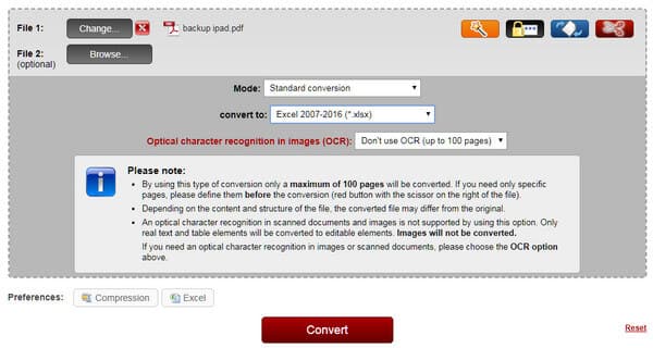 Convert PDF to Excel