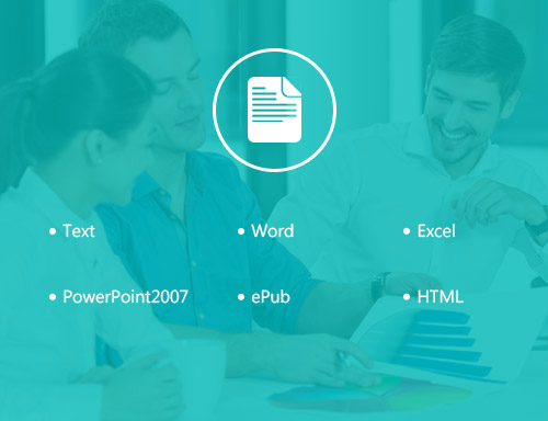 Convert PDF to Text/Word/Excel/PowerPoint2007/ePub/HTML