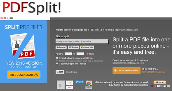 Split PDF files online. Free service to split PDF