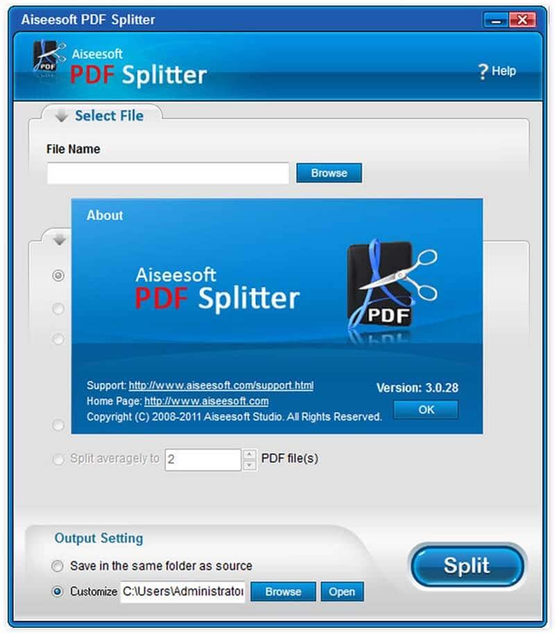 Nainstalujte Splitter PDF