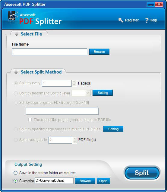 Aiseesoft PDF Splitter screenshot