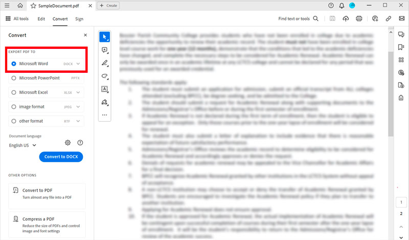 Konwertuj PDF na Word za pomocą Adobe Acrobat