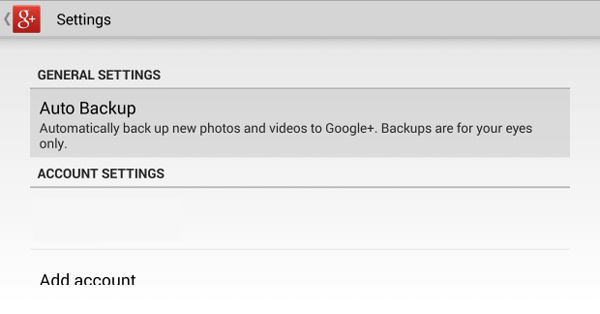 Phone Backup con Google+