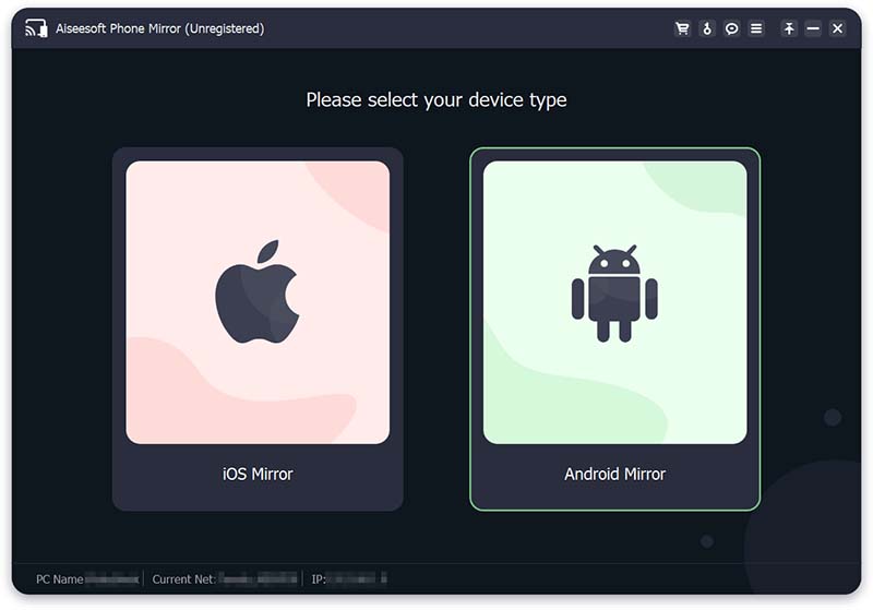 Android Mirror'ı seçin