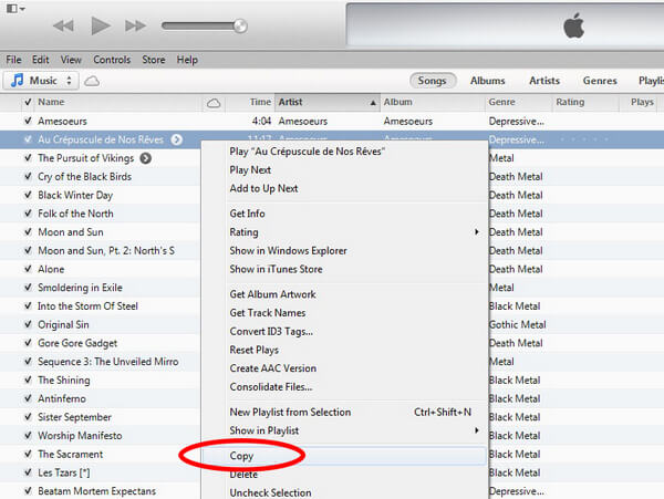 Kopiera iTunes Music Paste till Android